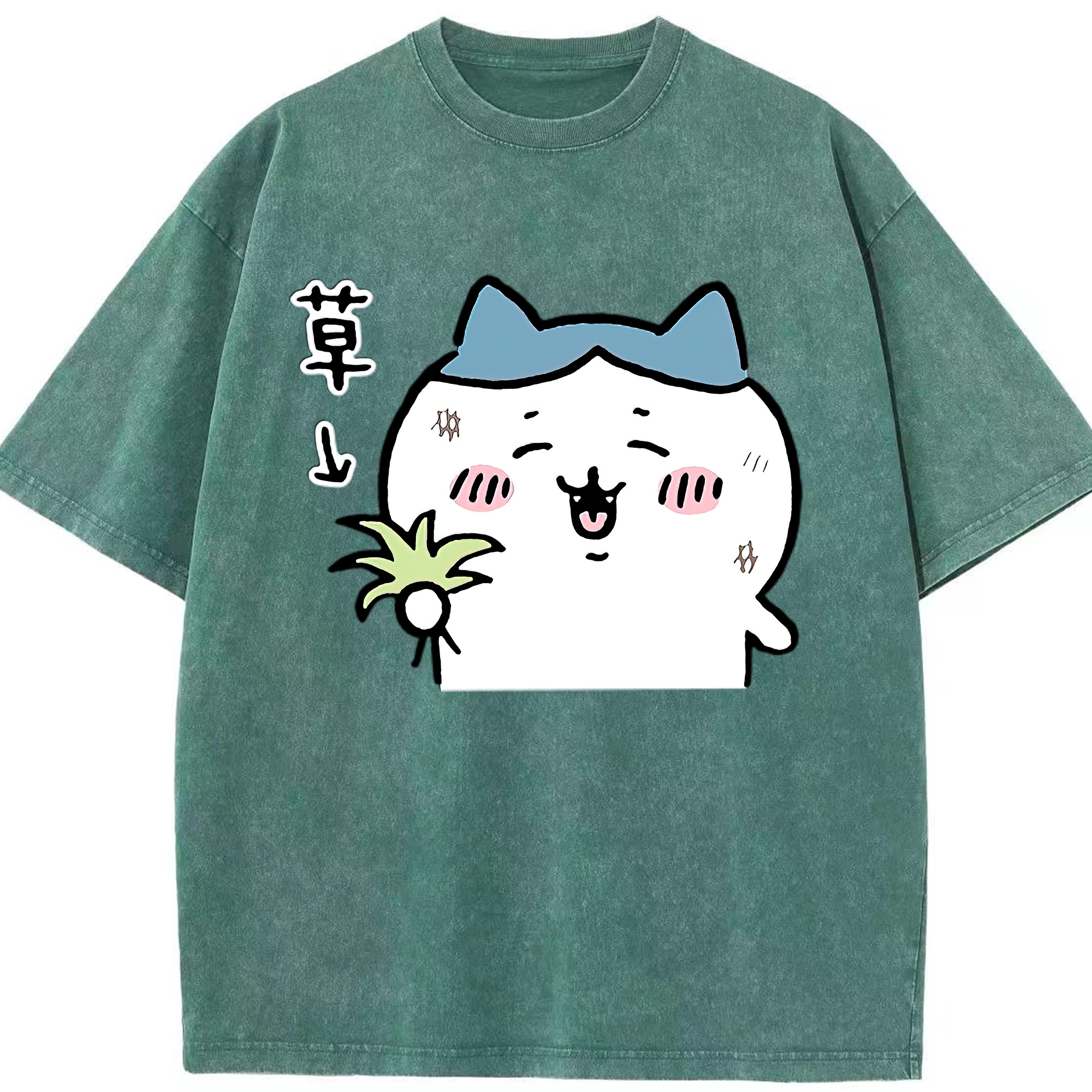 （画像用） ちいかわ ハチワレ Chii-kawa hachiware 綿100% ヴィンテージ風 半袖Tシャツ（フロントプリント）